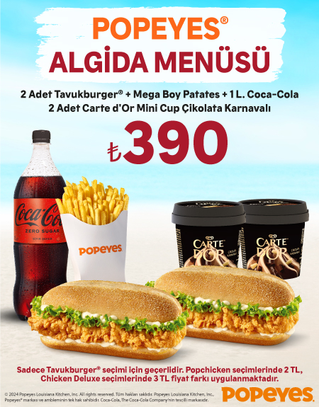 Popeyes<sup>®</sup> Algida Menüsü